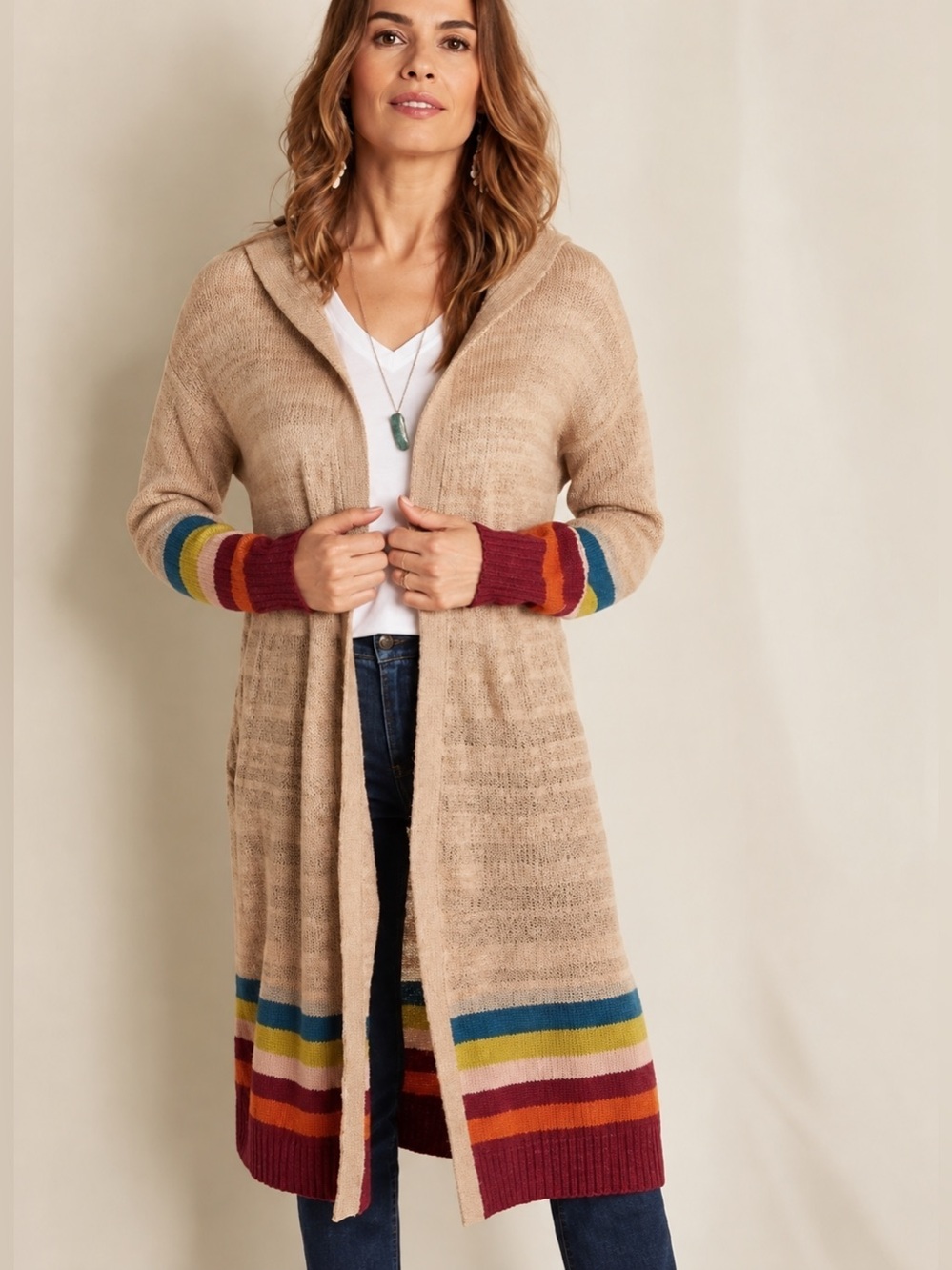 Matilda Jane Stay Cozy Hooded Duster Cardigan Size Medium